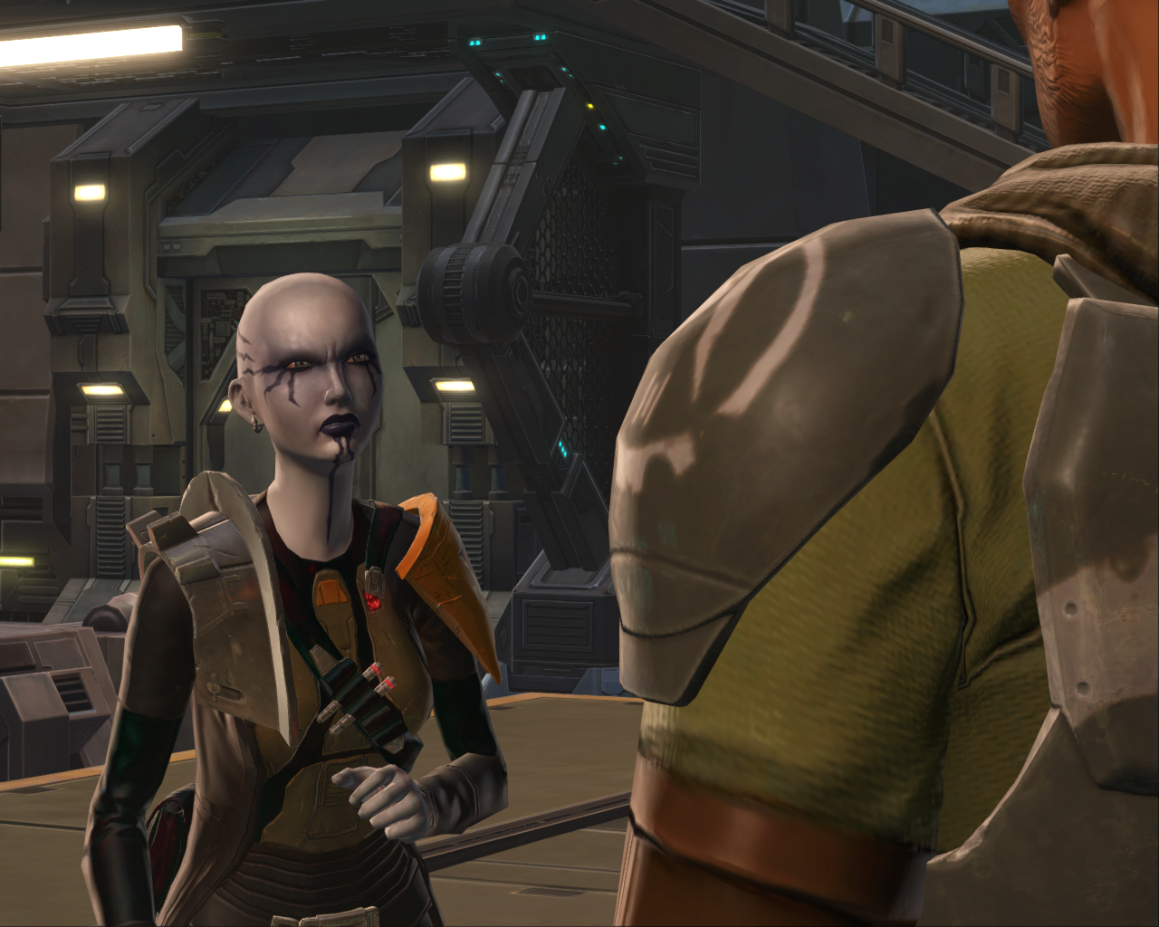 Kaliyo argues with Aric Jorgan in the aftermath of the mission.