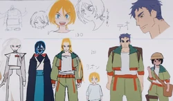 Concept art of F and other characters[17]