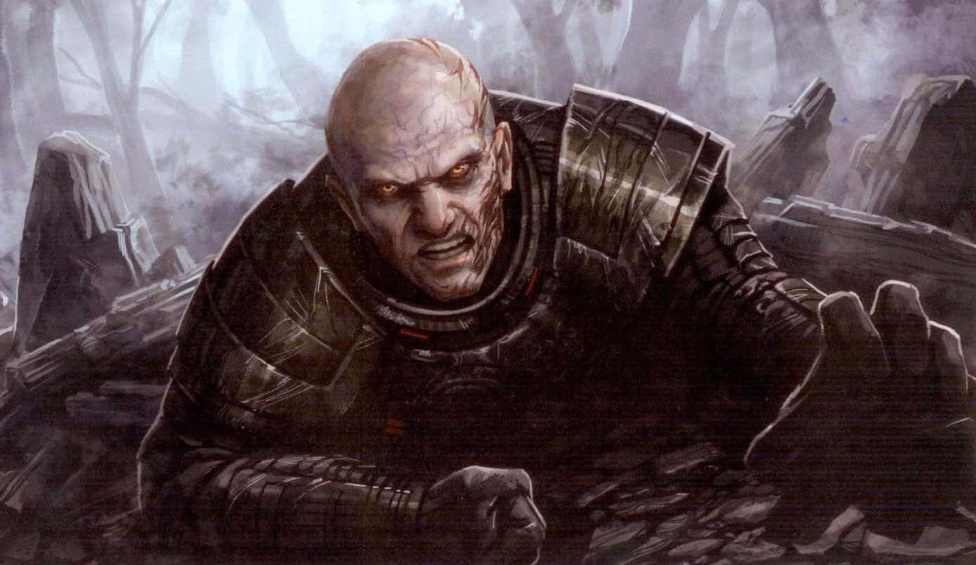 Darth Malgus pulling out the rubble after his defeat against Satele Shan.