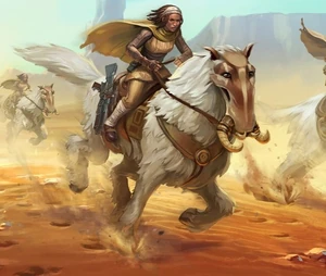 Orbaks were horse-like creatures that were also used as mounts by humans.