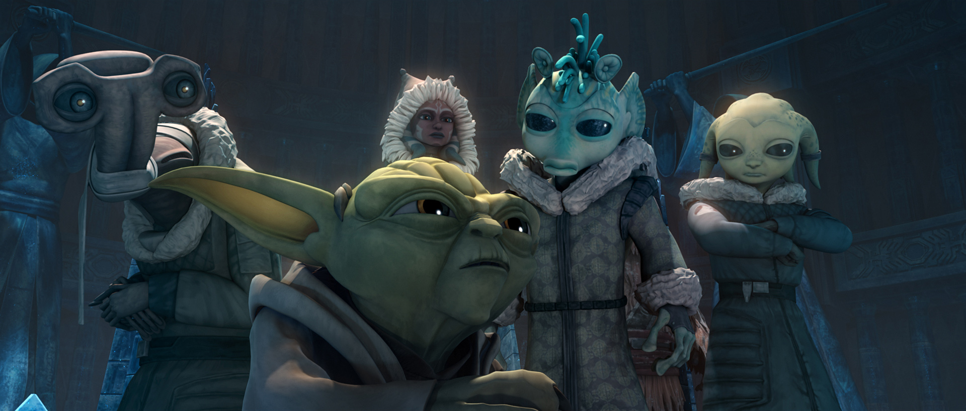 Yoda and the rest of the younglings await for the arrival of Katooni and Petro.