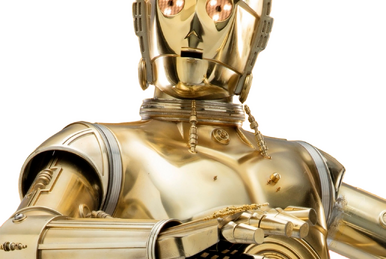 full body 3PO female with large DD-cup breasts cyborg - Playground
