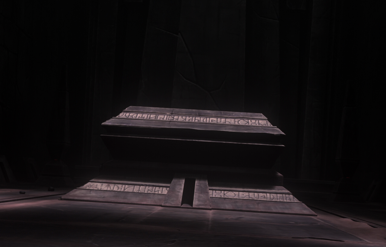 Darth Bane's sarcophagus on the Sith homeworld of Moraband