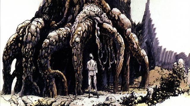 Concept art of Luke before entering the cave.