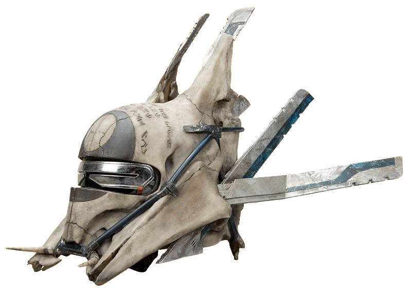 The battle helmet prop worn by Enfys Nest