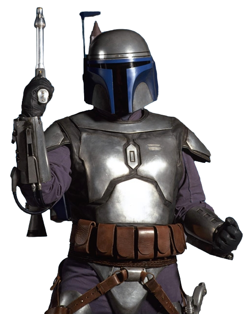 A suit of Mandalorian armor was given to Jango Fett, a foundling who later became a bounty hunter.