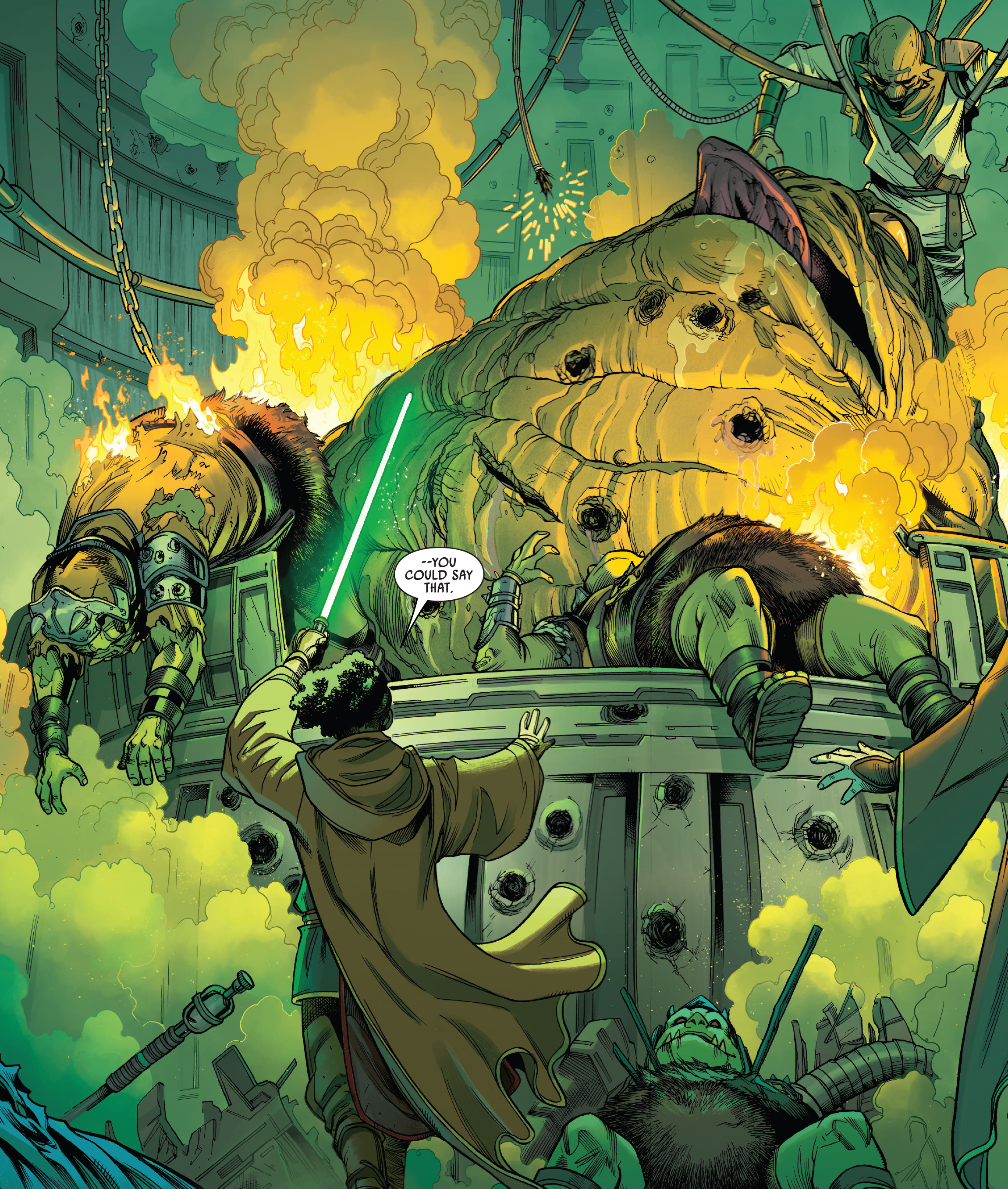 Trennis discovered the corpse of a Hutt aboard the ship.