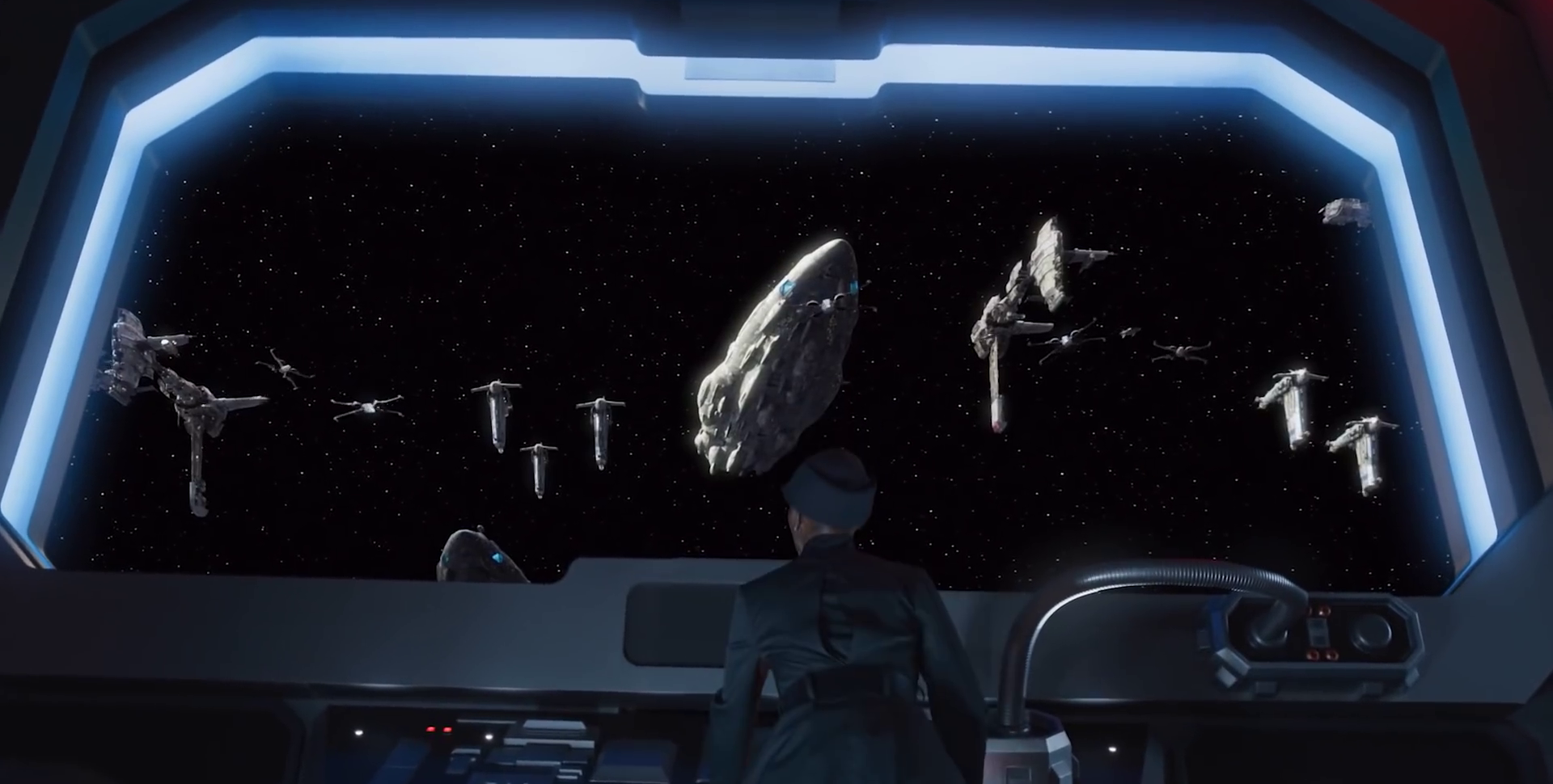 An MC95 Star Cruiser during the Battle of Batuu.