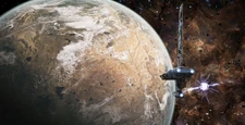 Damaged after the mission on Coruscant, the Stinger Mantis approaches Koboh.