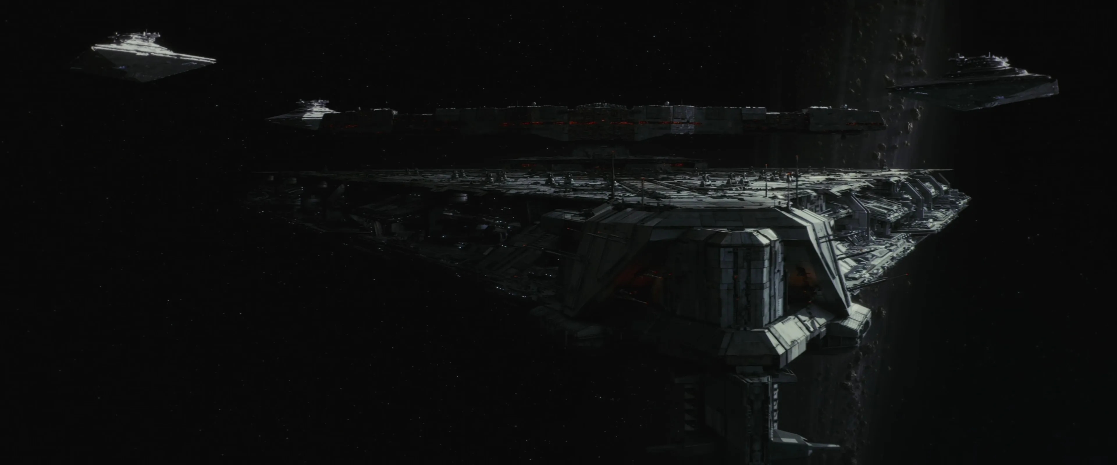 Following the destruction of Starkiller Base, the First Order deployed a fleet against the Resistance at D'Qar.