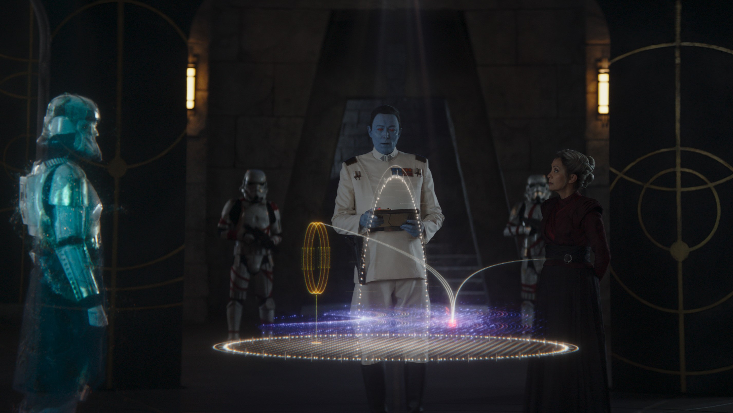 Enoch, via hologram, took orders from Thrawn to interrupt the arrival of Ahsoka Tano.