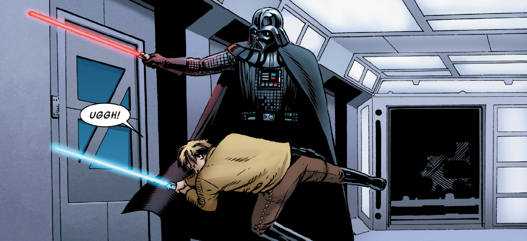 At the time of their first battle, neither Vader nor Luke were aware of their relationship as father and son.