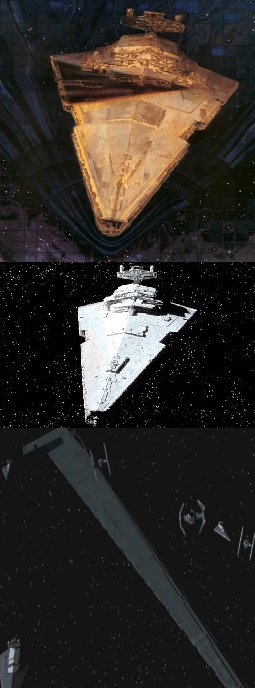 Jerec's three flagships: Vengeance, its successor the Vengeance II, and the Super Star Destroyer Vengeance.