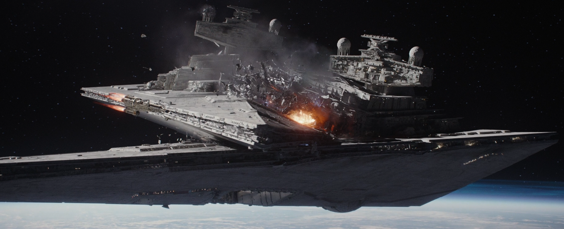 Gorin's Star Destroyer was sheared in two during the Battle of Scarif.