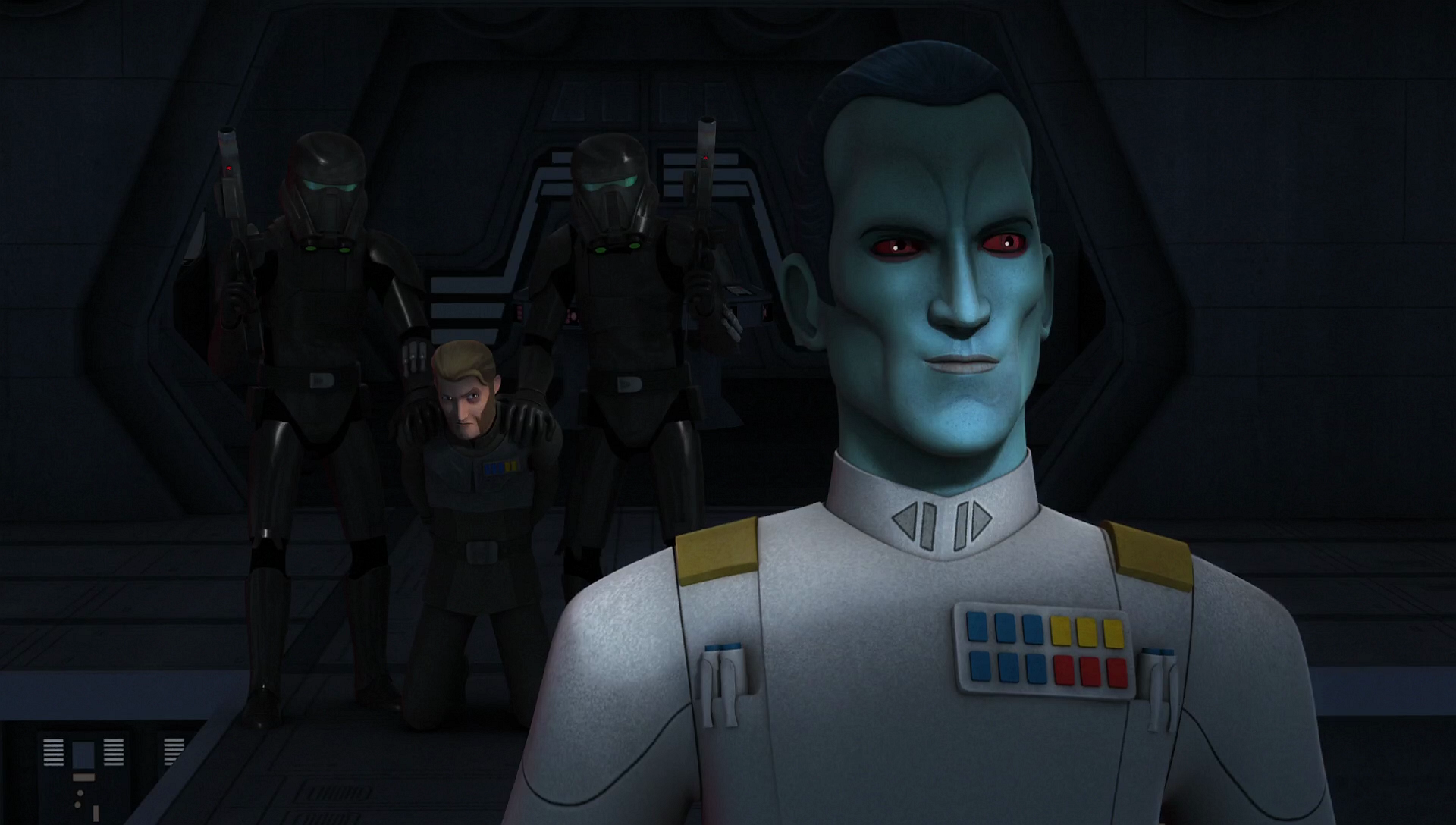 Kallus was held captive by Thrawn during the assault on Atollon.