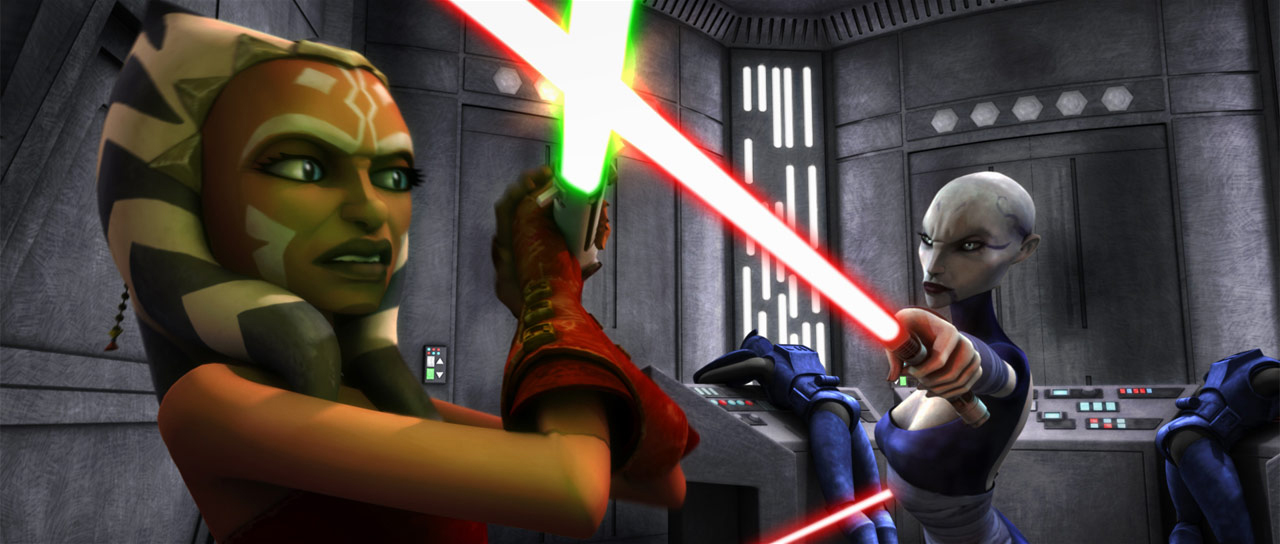 Tano dueling Ventress.