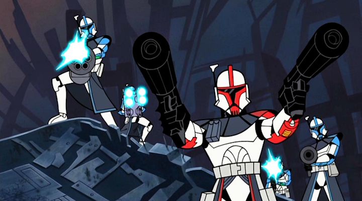 Fordo using his DC-17 blasters on Hypori.