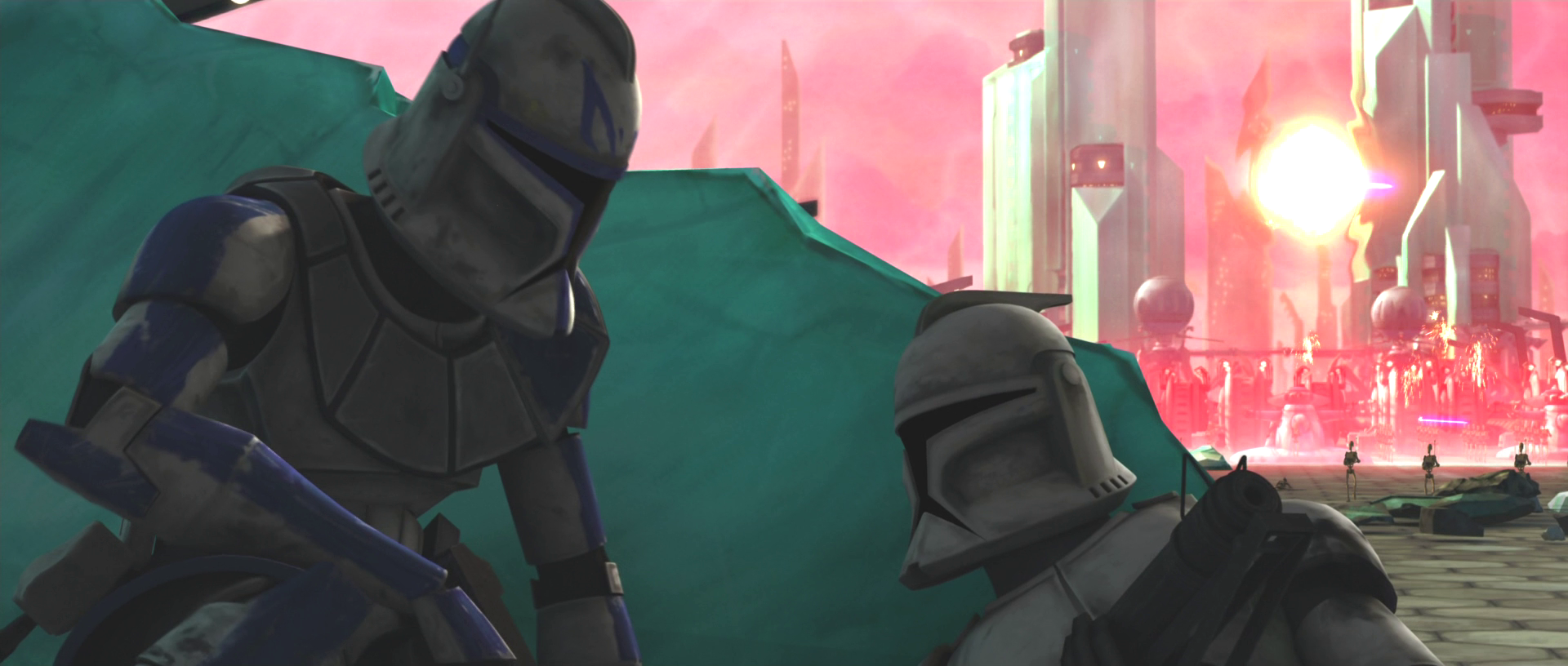 Clone Captain Rex ordered Torrent Company to keep fighting during the Battle of Christophsis.