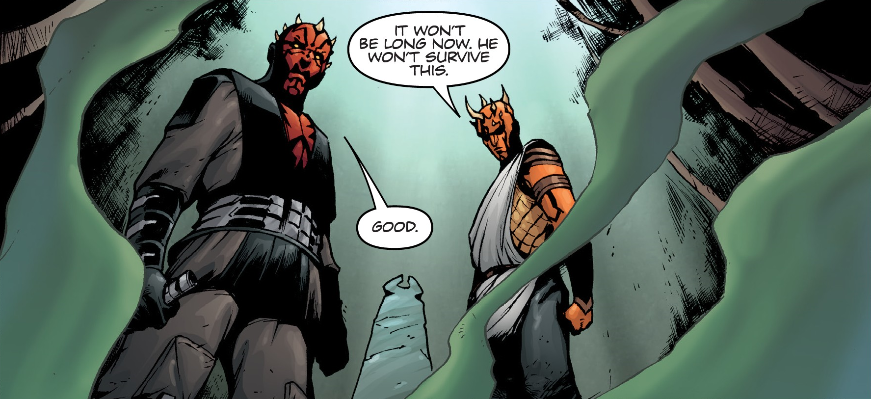 Viscus and Maul watch as Talzin possesses Count Dooku.