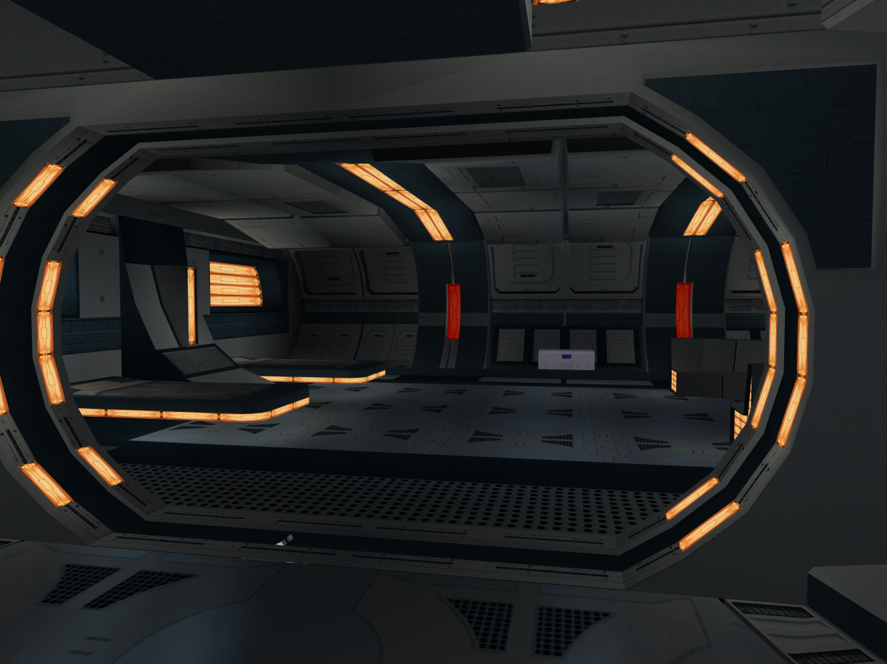 Surik's living quarters and locker on the Harbinger