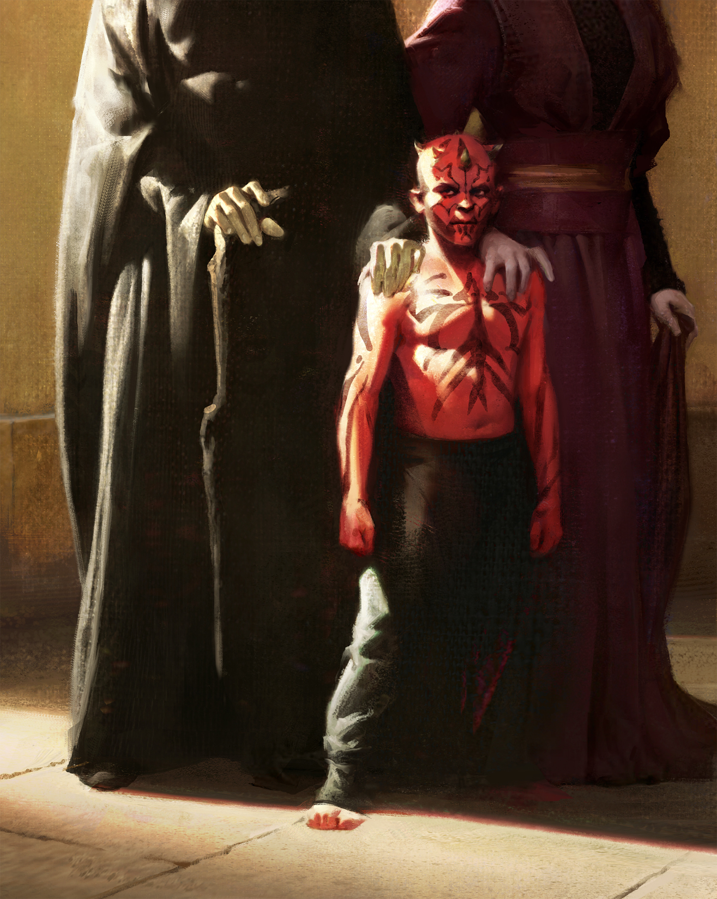 Maul as a child with Sidious and Talzin