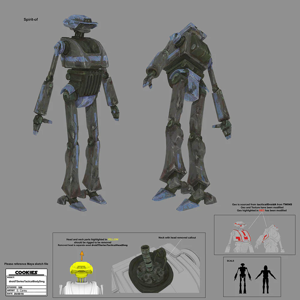 Concept art of the tactical droid by Stev Carey