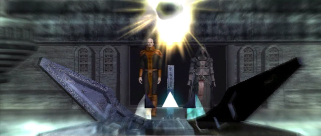 Revan and Malak find the first Star Map in the ancient ruins on Dantooine