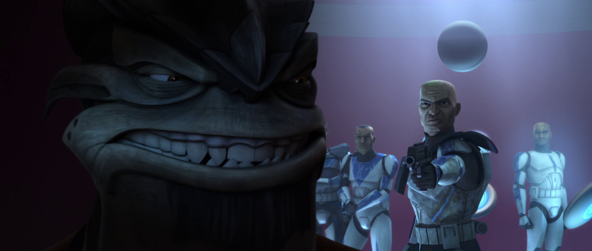 Dogma watches as Krell taunts Rex.