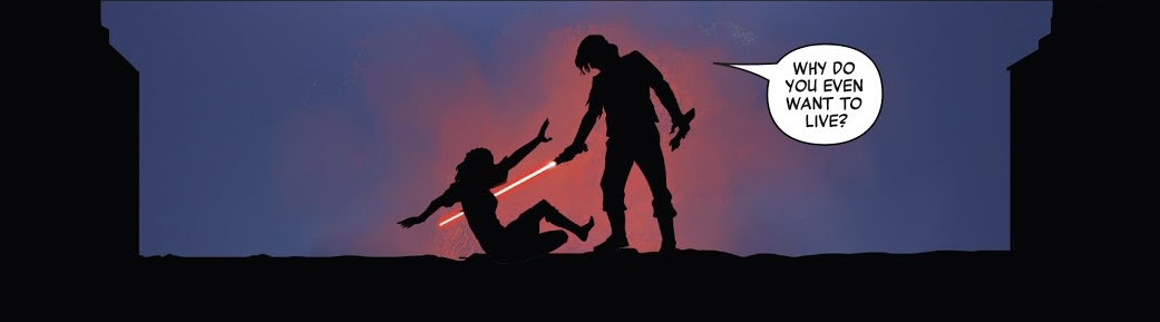 Solo stabbed Voe with Ren's lightsaber, ending the Jedi apprentice's life.