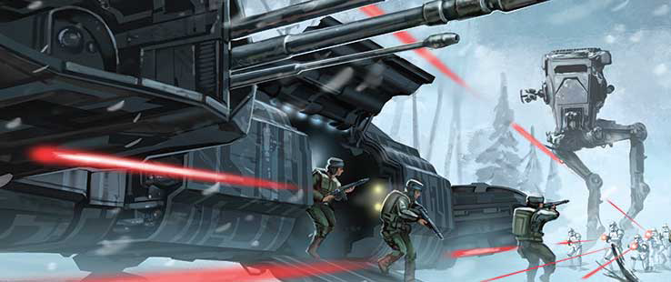 A Resistance transport delivers Resistance troops to engage First Order forces.