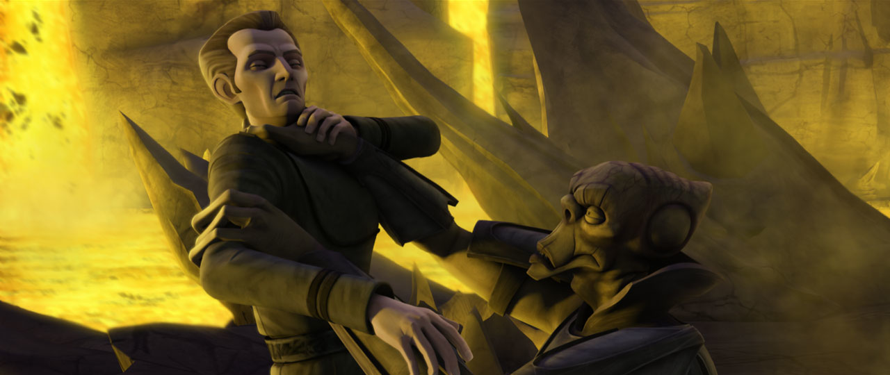 Tarkin was nearly killed by Sobeck, but was ultimately saved by Tano's intervention.