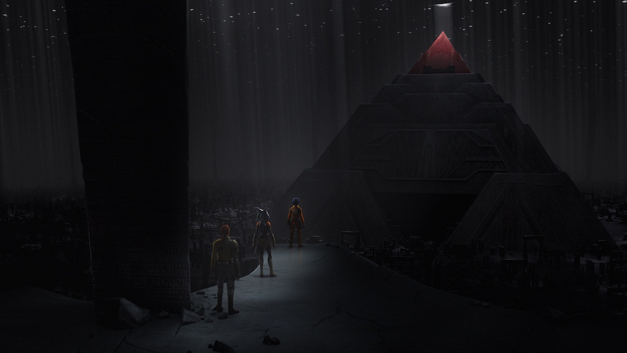 Kanan, Ezra, and Ahsoka find a Sith Temple in the depths of Malachor.