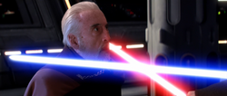 Count Dooku vlak voor zijn dood