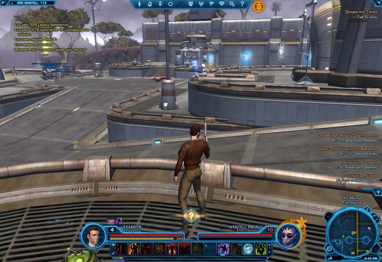 A typical screen in Star Wars: The Old Republic