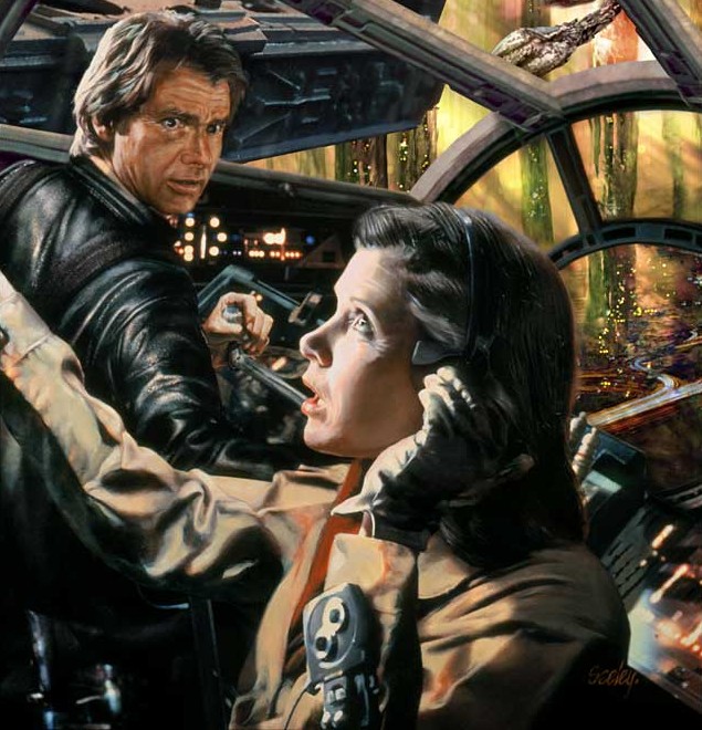 Han and Leia during the Battle of Borleias