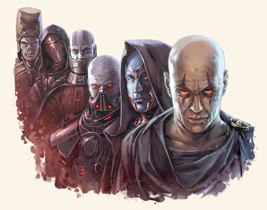 Darths Andeddu, Revan, Malak, Malgus, Ruin, and Bane