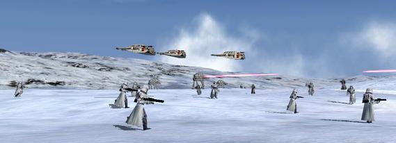 Scene from the Battle of Hoth level