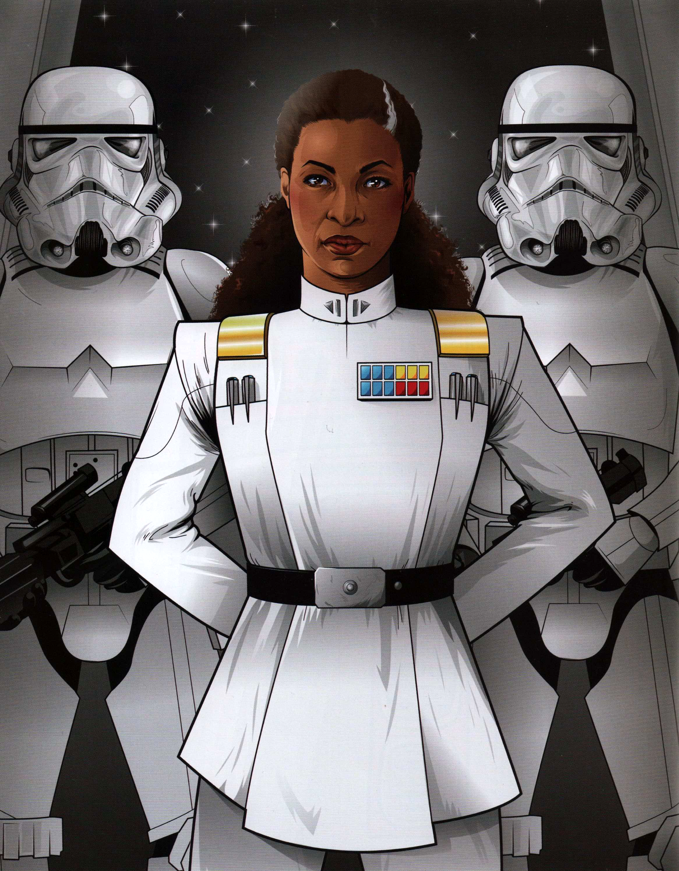 Grand Admiral Rae Sloane, the public face of the Empire