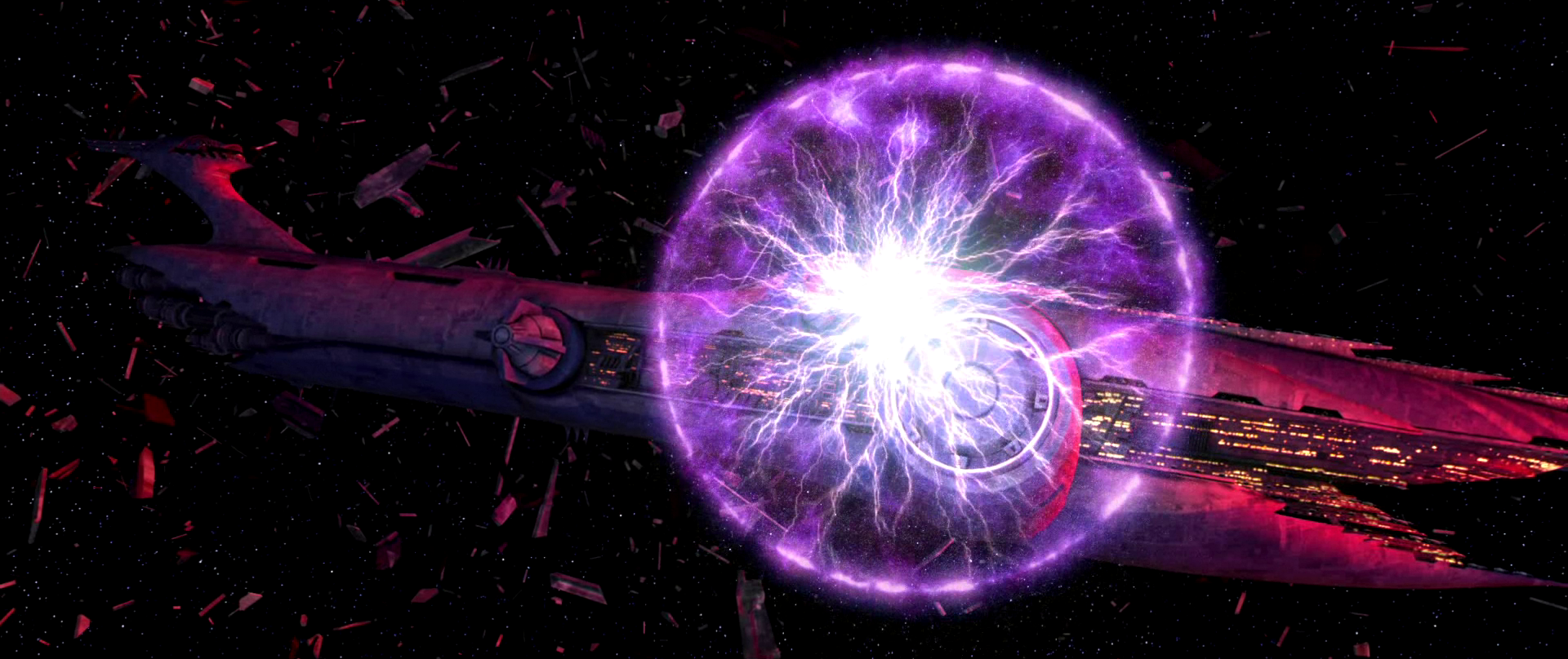 The Malevolence's ion sphere generated by the pulse cannon.