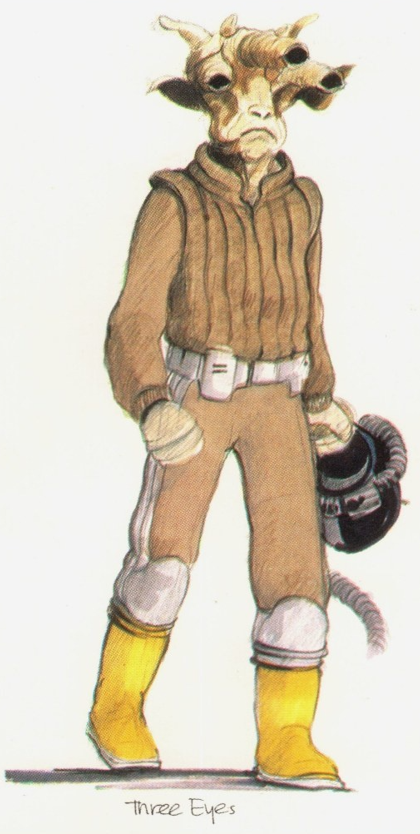 Nilo Rodis-Jamero drew concept art of Ree-Yees, which was originally intended to be used for Admiral Ackbar.