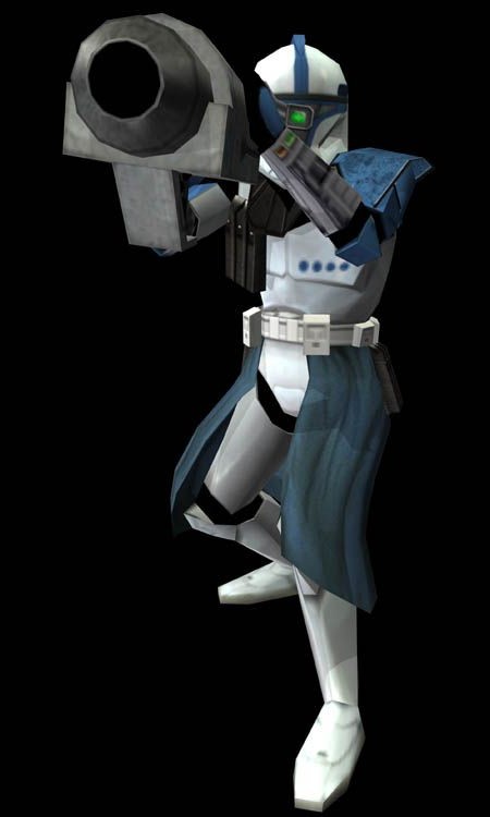 An ARC trooper with a PLX-1 portable missile launcher.