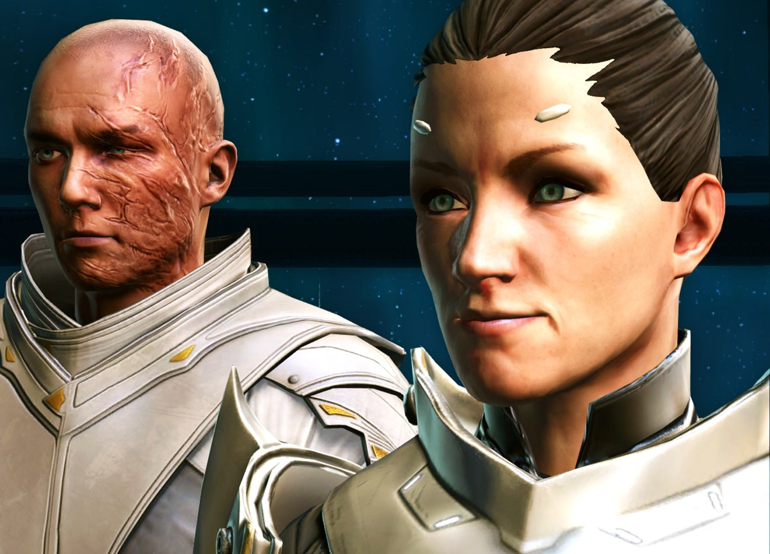 Arcann and Senya approach Commander after the death of their tormentor.