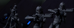 Captain Rex and his clone troopers on Teth