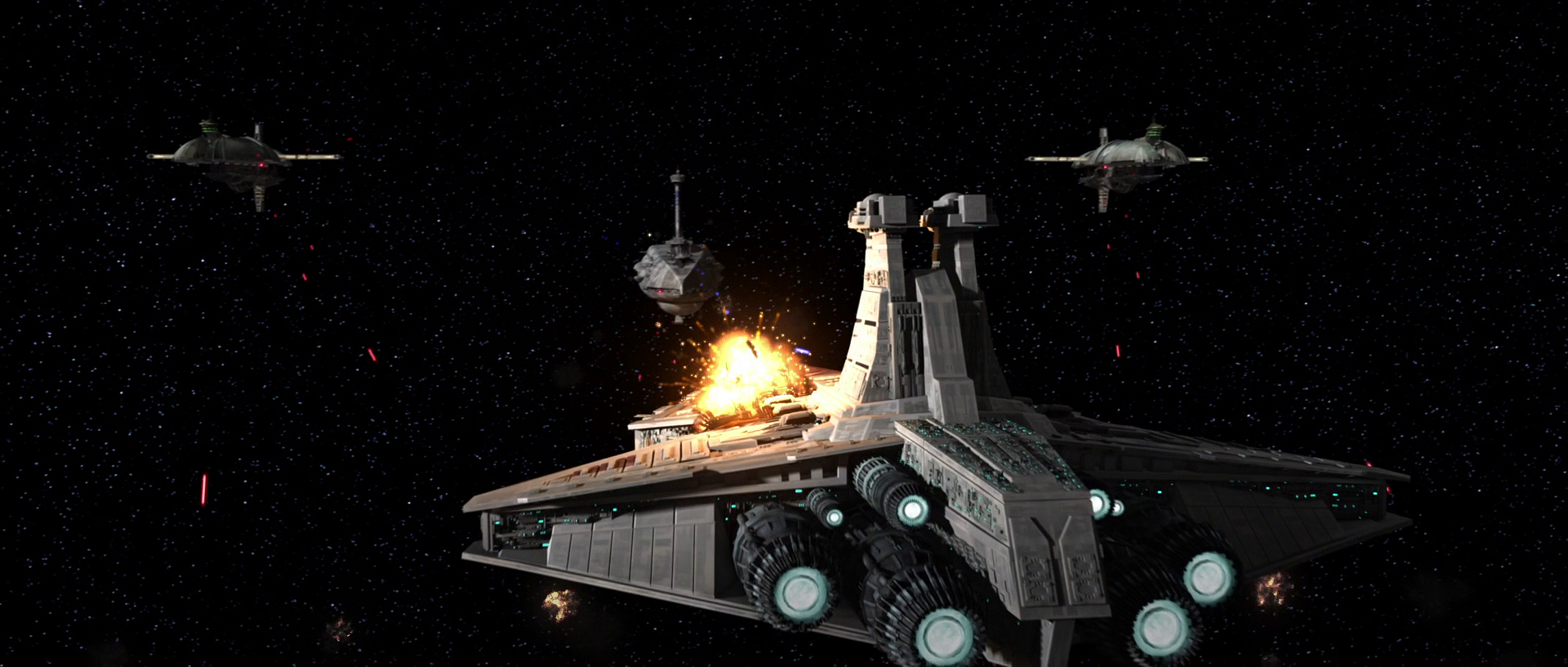 Adi Gallia's flagship comes under attack by a Separatist fleet.