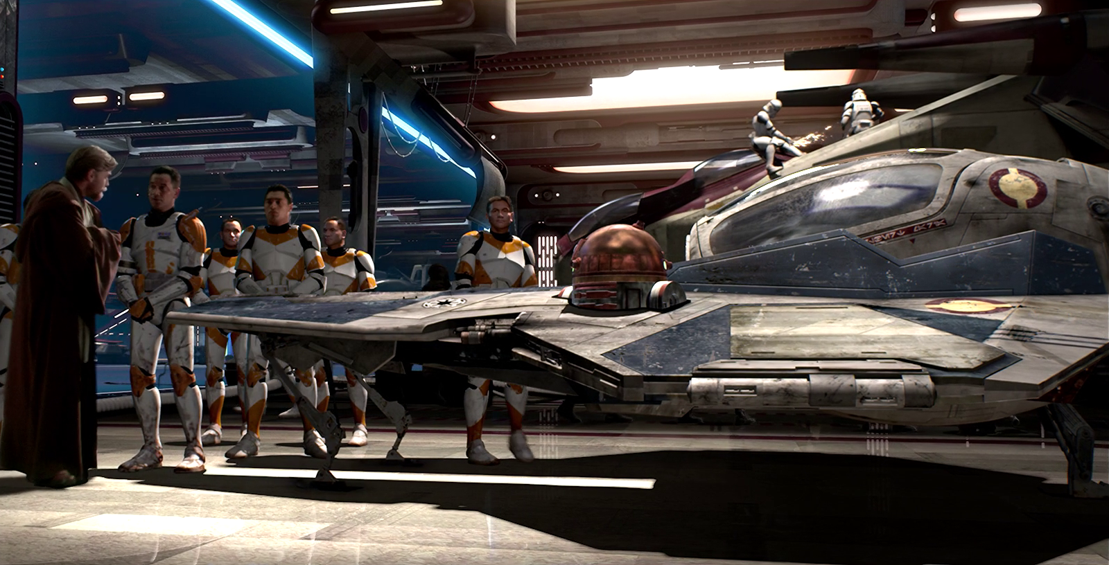 Obi-Wan Kenobi's blue Eta-2 Actis-class light interceptor appearance in Common Appearance