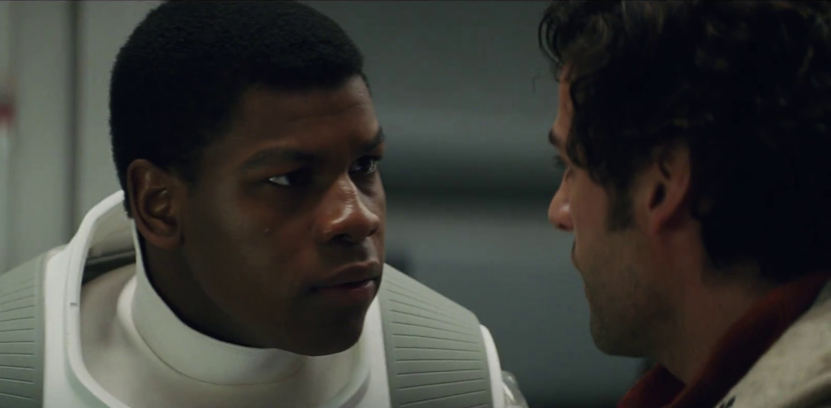 Awakened from his comatose state, the first question the protective Finn asks is "Where's Rey?"