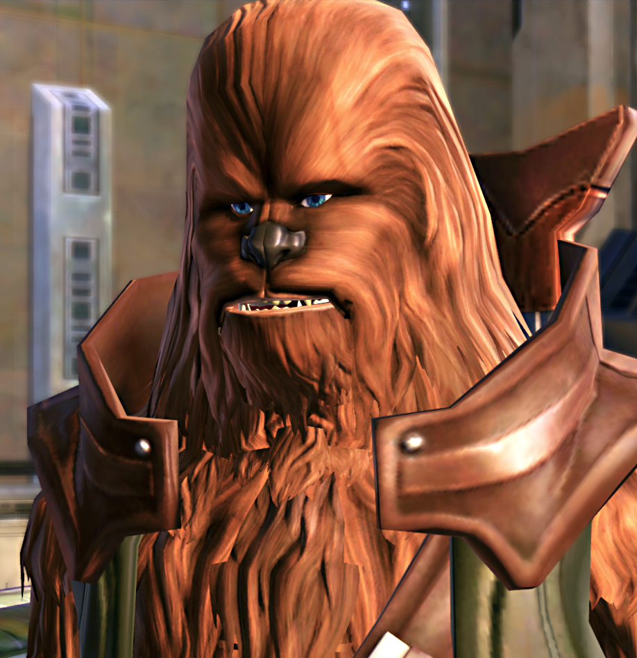 The Wookiee Gwarror was defeated by the Consular and Fess on Alderaan.