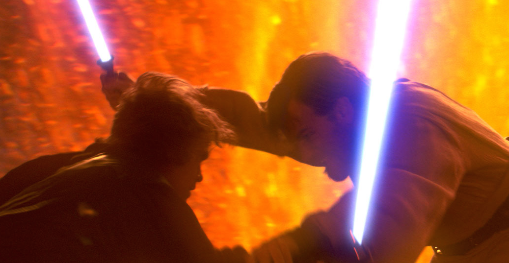 Having learned of Skywalker's descent to the dark side, Kenobi confronted his former pupil on the fiery world of Mustafar.