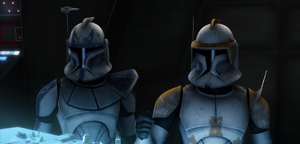 Rex and Cody brief their Jedi Generals on the plan for landing on Geonosis.