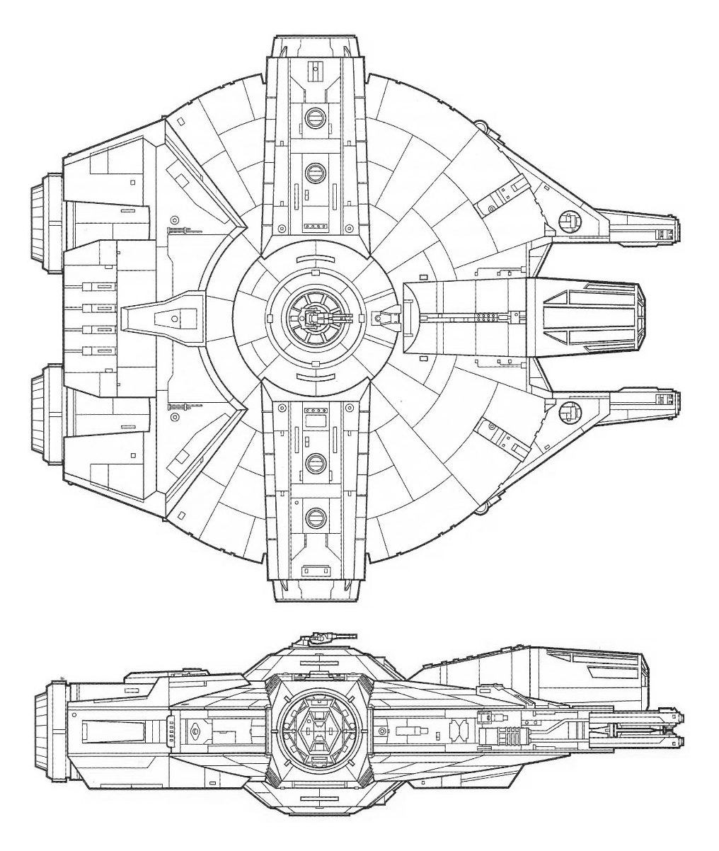 Чертёж космического корабля Star Wars